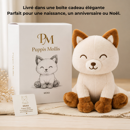 Moka — Peluche renard assise 25 cm Puppis Mollis