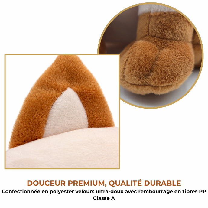 Moka — Peluche renard assise 25 cm Puppis Mollis