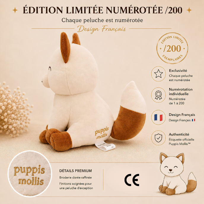 Moka — Peluche renard assise 25 cm Puppis Mollis