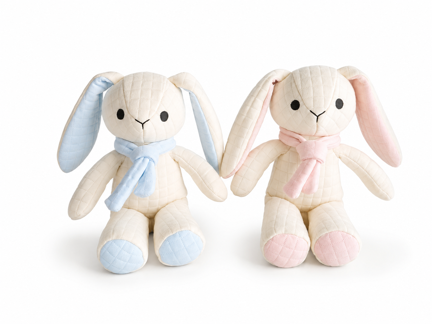 ALBA™ — Peluche Lapin en Coton Matelassé, 25 cm Puppis Mollis