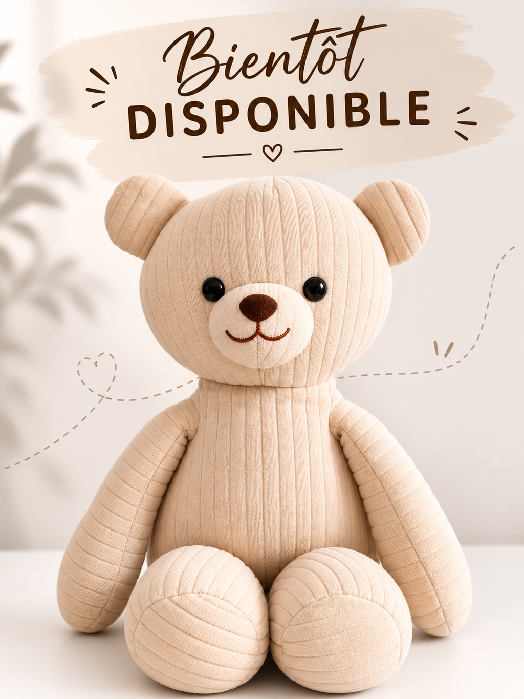 Ours Augustin - Peluche premium velours côtelé doux Puppis Mollis