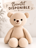 Ours Augustin - Peluche premium velours côtelé doux Puppis Mollis