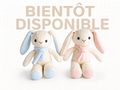 ALBA™ — Peluche Lapin en Coton Matelassé, 25 cm Puppis Mollis